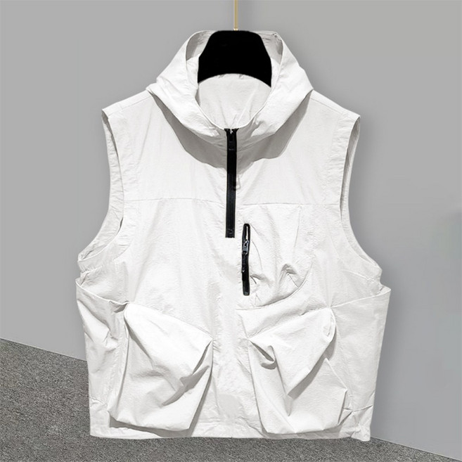 코디코치 미보드 나시 남성용 슬리브리스 베스트 하프 집업 하이브리드 유틸리비 아웃도어