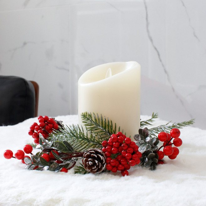 캔들링 리스 솔방울 베리열매 - 4color, 실버 (1156)