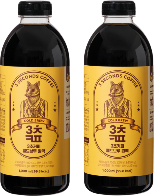 3초커피 콜드브루 원액, 2개, 1개입, 1L