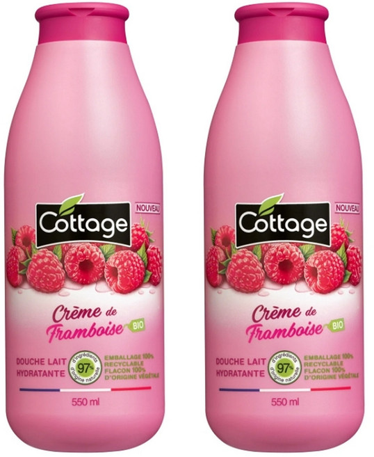 코티지 라즈베리 크림 샤워크림 바디워시, 2개, 550ml