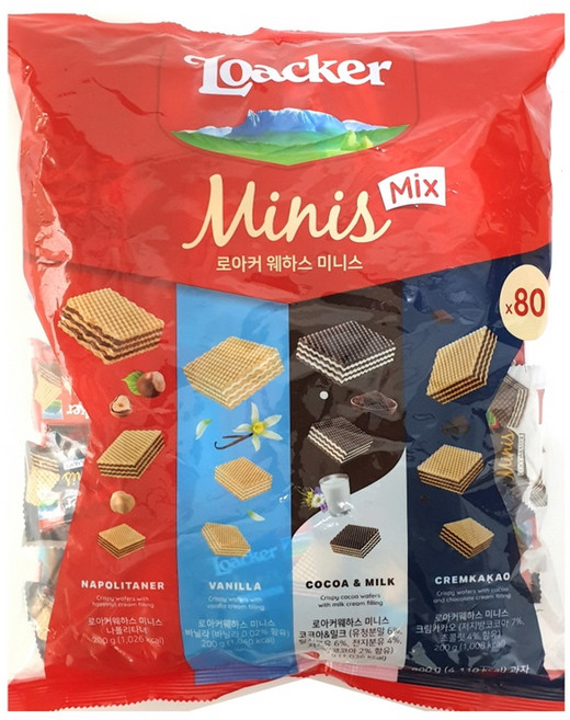 (워커스초콜릿증정) 로아커 코스트코 미니웨하스 800g(80개) 아이 어른 누구나 좋아함, 800g, 1개