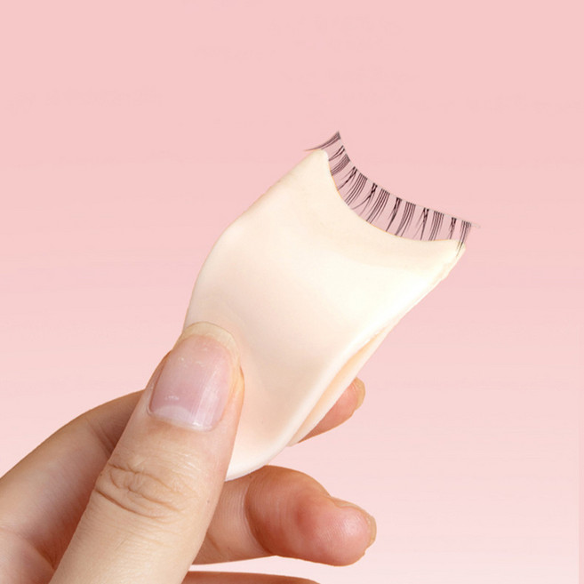 백송 1+1 원터치 아이래쉬 어시스트 속눈썹 집게 2개 와이드 쉬운 속눈썹 붙이기 보조 도구, 아이보리 2SET