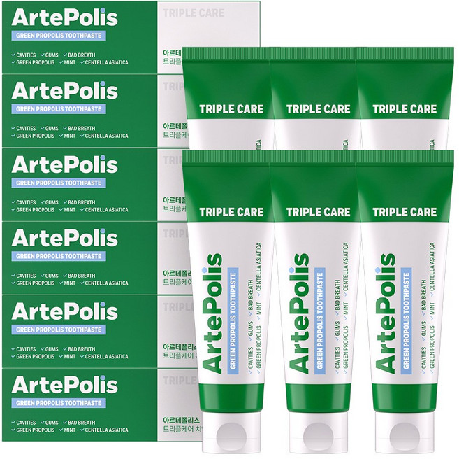 아르테폴리스 트리플케어 그린프로폴리스 치약, 100g, 6개
