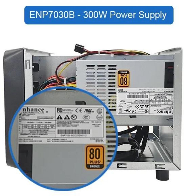 홈 네트워크 스토리지용 마더보드 4 베이 디스크 NAS 케이스 지지대 미니 ITX 2023 신제품, 3) 7030B 300W, 1개, 7030B 300W