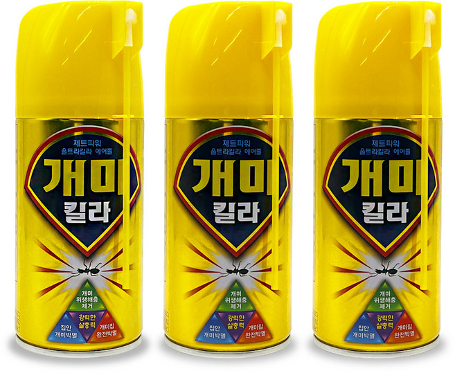 선한의료기 제트파워 울트라킬라 에어졸 개미킬라 300ml 개미 퇴치 약 박멸 퇴치약 킬라 구제, 3개