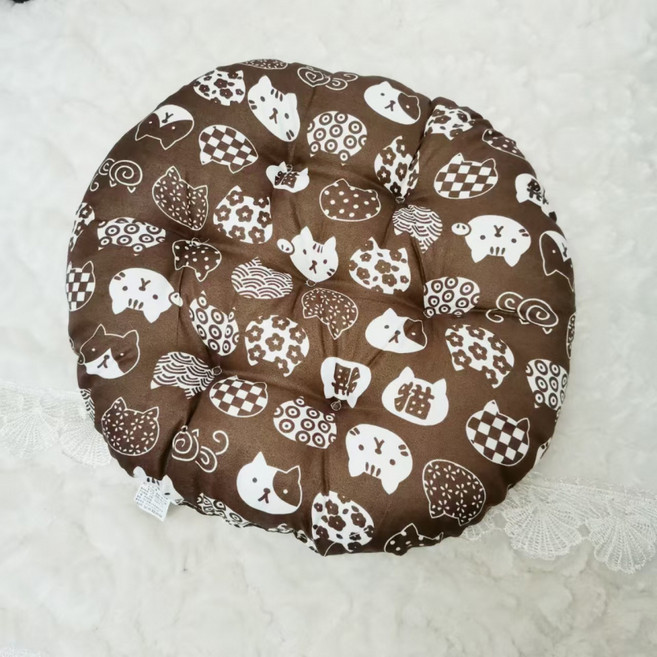 해피유통 다용도 양면 원형 방석 귀여운 캐릭터 디자인 푹신한 면 쿠션, 30*30, 6