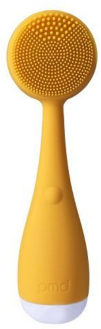 진동클렌저 갈바닉 딥클렌징 PMD 클린 미니 - 실리콘 브러시와 안티에이징 마사지기가 포함된 스마트 페이셜 클렌징 장치 방수 소닉글로우 진동 기술 클리어 모공과 블랙헤드 리프팅, Yellow