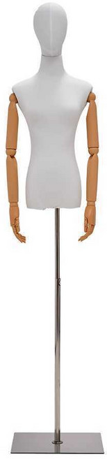 옷가게 여성 상반신 관절 마네킹 피노키오 의류 매장, 1개, 실버 사각 밑판 (두꺼운 마 원단)