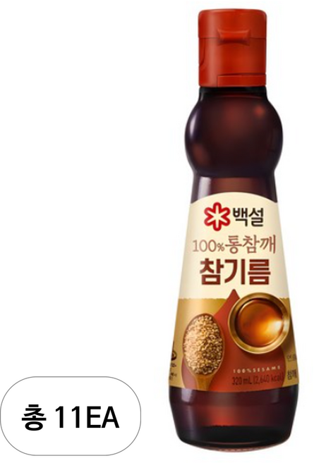 백설 100% 통참깨 참기름, 320ml, 11개