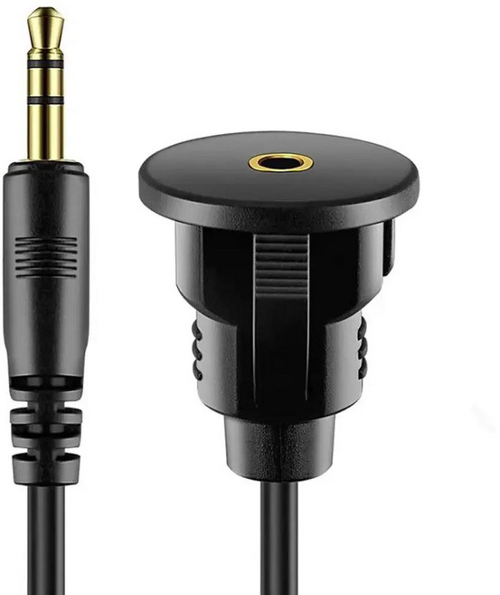 자동차전조등 35 자동차 대시 보드 패널 플러시 마운트 케이블 AUX 오디오 잭 자동차 바이크 오토바이에, 01 1M