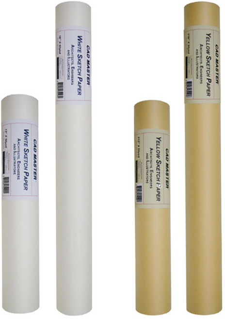 캐드마스터 롤 트레싱지 A4 A3 A2 흰색 노랑 스케치 페이퍼, 화이트, A4(A3) - 12인치x45m