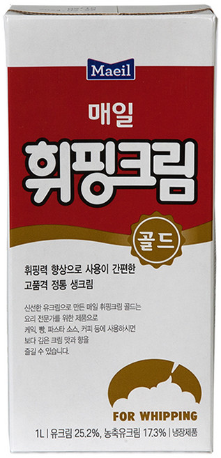 매일 휘핑크림 골드 1000ml 동물성 아이스박스무료포장, 1L, 1개
