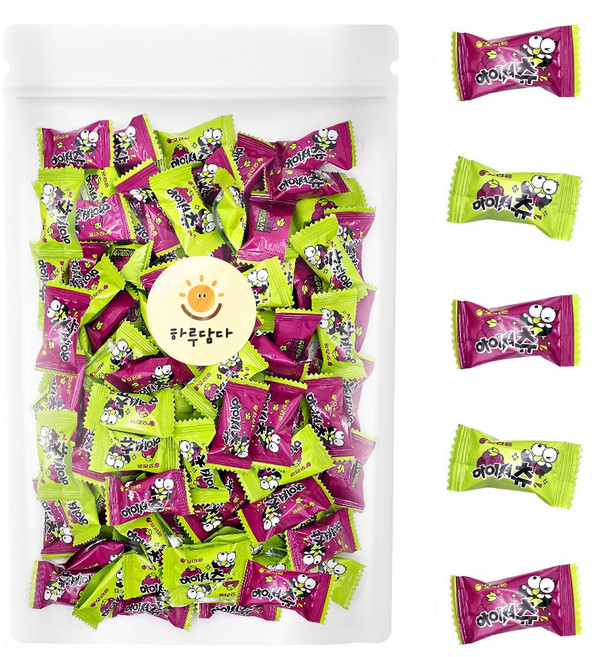 아이셔 포도 샤인머스캣 대용량 간식 츄잉캔디 100개 개별포장, 450g