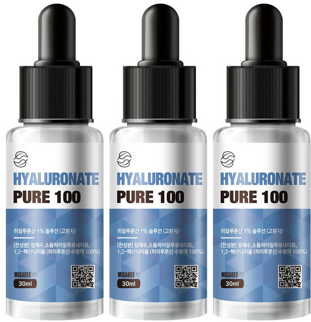 미가비 히알루론산 1% 솔루션 원액 앰플, 30ml, 3개