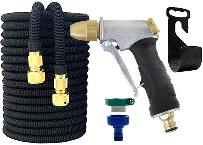 인포벨 더쎈 초강력 매직 분사기 고압 플렉시블 물 호스 호스릴 스프레이건 워터건 숏 분사기+프리미엄호스7.5M, 1개