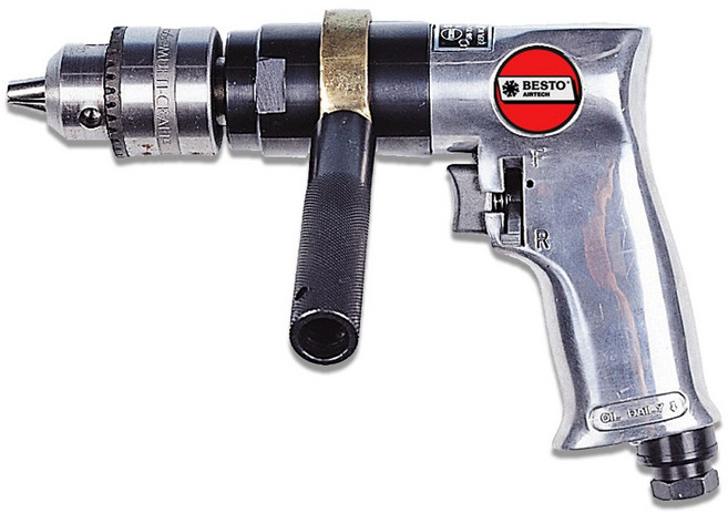 BESTO 에어드릴 BAD-704 권총형 드릴공구 철판 목재, 1개