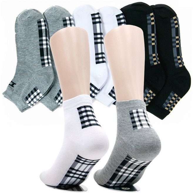 양말쟁이 남성 바닥체크 중목양말