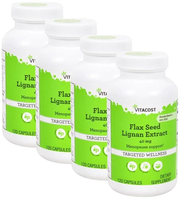 비타코스트 플랙시드 아마씨 리그난 40mg 캡슐 Vitacost FlaxSeed Lignan Extract, 4개, 120정 - 쿠팡