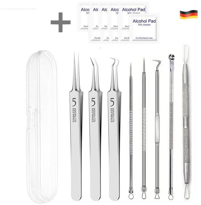 여드름 피지 블랙헤드 압출기 제거기 8종 세트 1개, 투명