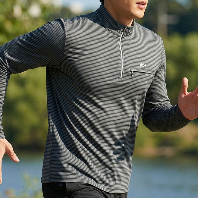 모렉스 1+1 여름 남자 엑시트 기능성 긴팔 티셔츠 등산 작업복 집업 스판 상의