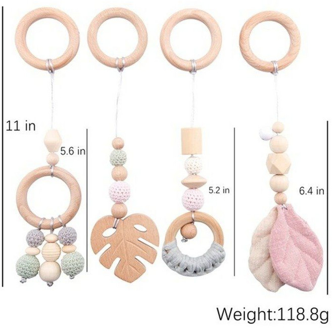 피트니스 프레임 체육관 모바일 서스펜션 방 장식 활동 액세서리 나무 딸랑이 장난감 1 세트, 러시아, Pendant style 2