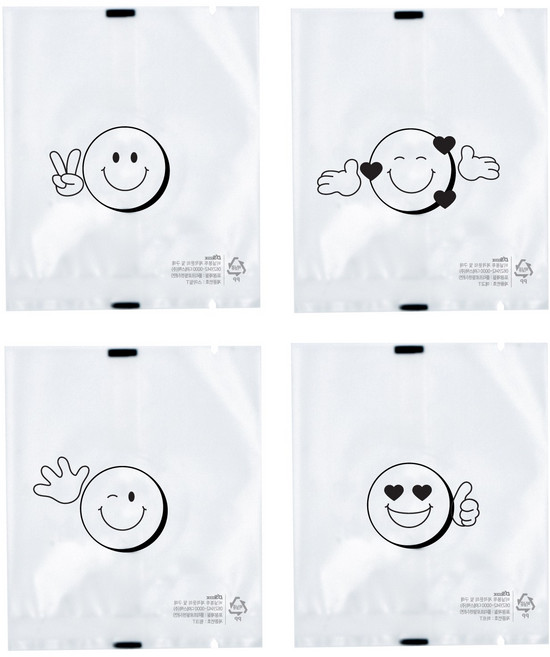 4가지 스마일 opp 비접착 무광 봉투 100매