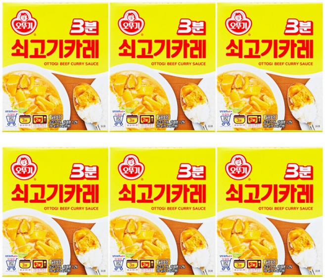 오뚜기 3분 쇠고기카레 200gx 6개 유통기한 넉넉, 200g