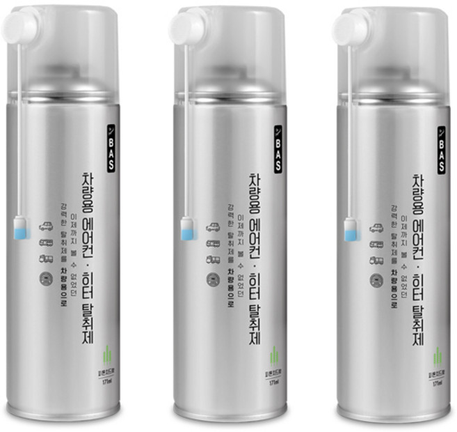 BAS 차량용 에어컨히터 탈취제, 171ml, 3개