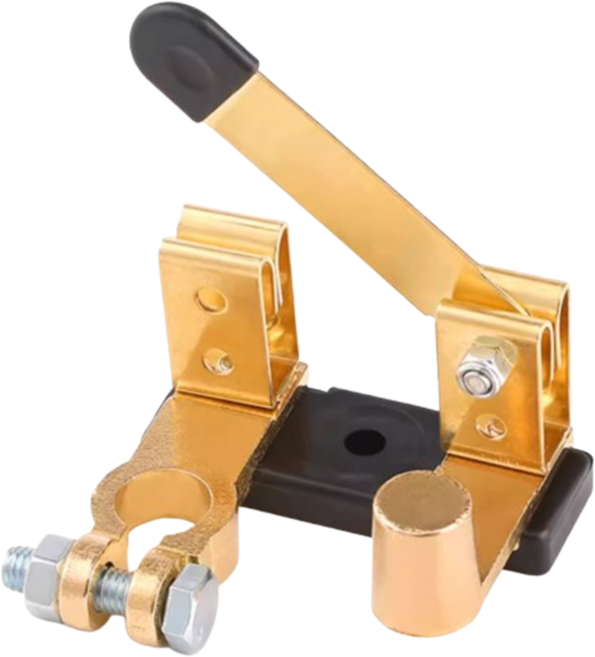 디와이툴즈 12V~24V 자동차 배터리 차단 스위치 터미널 클램프 황동형, 1개