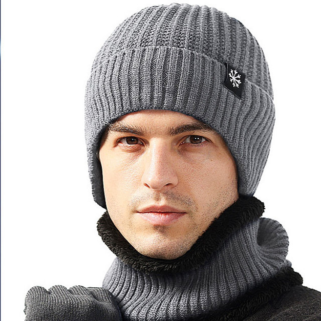 남녀공용 방한 비니 넥워머 세트 겨울 귀도리 목도리