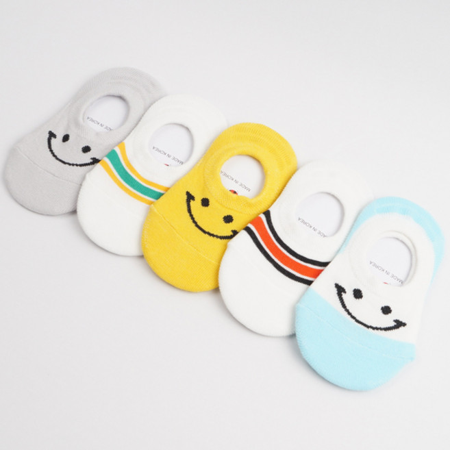 넬로삭스 유아 J스마일덧신(5족) 양말 덧신 세트