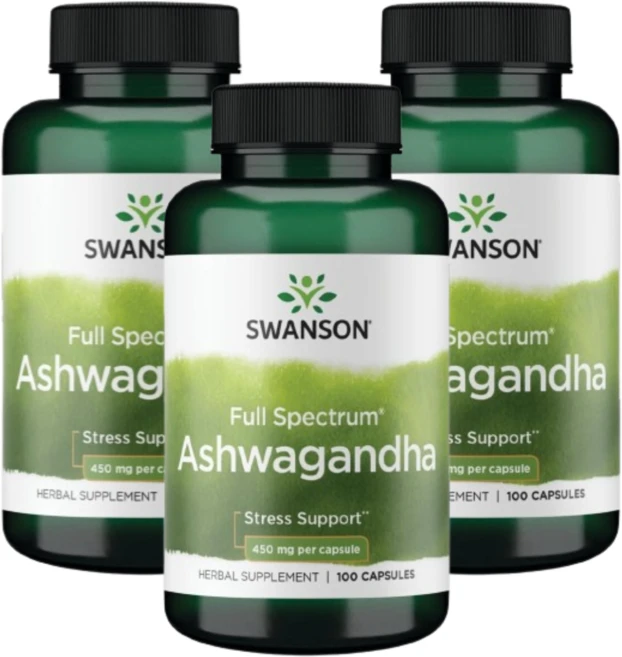스완슨 풀 스펙트럼 아쉬와간다 허브 아답토젠, 3통, 100정 - 쿠팡