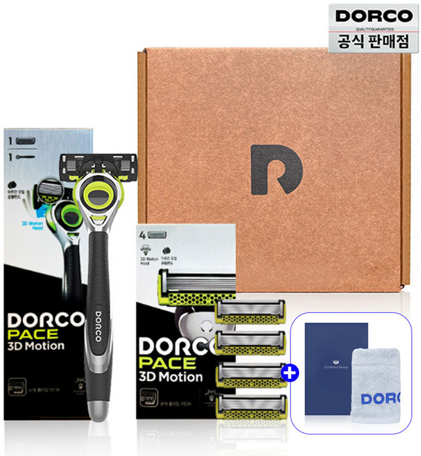 도루코 7중날 페이스3D모션 스타터킷 모션 면도기 세트(수건포함), 1세트, 1세트