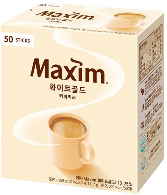맥심 화이트골드 커피믹스 50T, 11.7g, 50개입, 1개