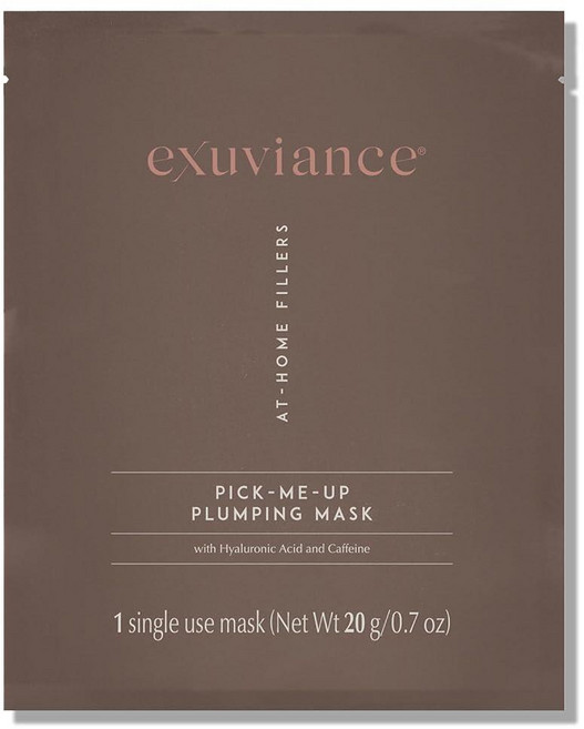 EXUVIANCE Pick-Me-Up 플럼핑 마스크 순수 히알루론산과 카페인이 함유되어 즉각적인 수분 공급 - 부드럽고 유연하며 빛나는 피부 드러남 모든 타입에 적합 일회용, EXUVIANCE Pick-Me-Up 플럼핑 마스크,, 1개