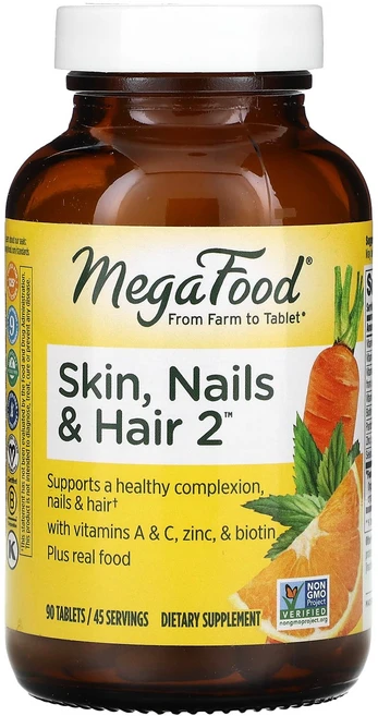 MegaFood Skin Nails & Hair 2 90정, MegaFoodSkinNailsHair290정, 1개 - 쿠팡