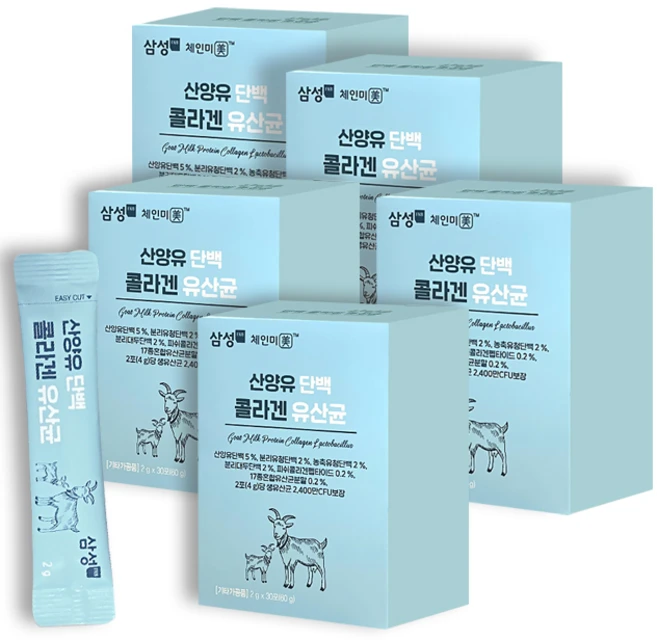 삼성FNB 산양유 단백 콜라겐 유산균 2g, 5개, 60g - 쿠팡
