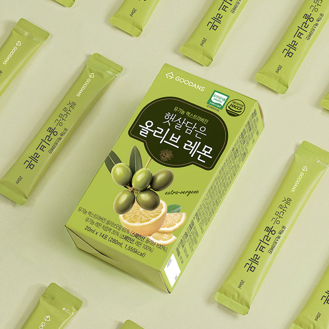 유기농 올레샷 스틱 엑스트라버진 올리브오일 레몬즙, 1박스, 280ml