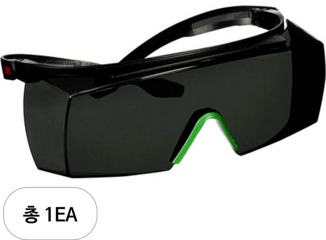 쓰리엠 OTG 보안경 SecureFit SF3730AS IR 3.0, 투명검정프레임 + 회색렌즈, 1개