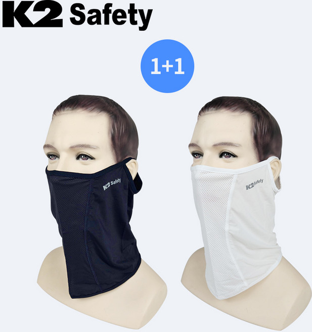 1+1 K2 멀티스카프 쿨마스크 여름 목토시 넥스카프 귀걸이 스포츠, 2. 네이비+화이트, 2. 네이비+화이트