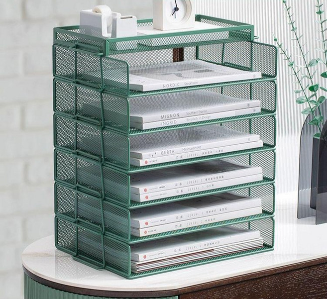 철제 서류 정리함 사무실 보관함 선반 용지 수납 파일함 3단 메쉬 미끄럼 방지 세로형 상단, 5단 메쉬 미끄럼 방지 가로형 블랙