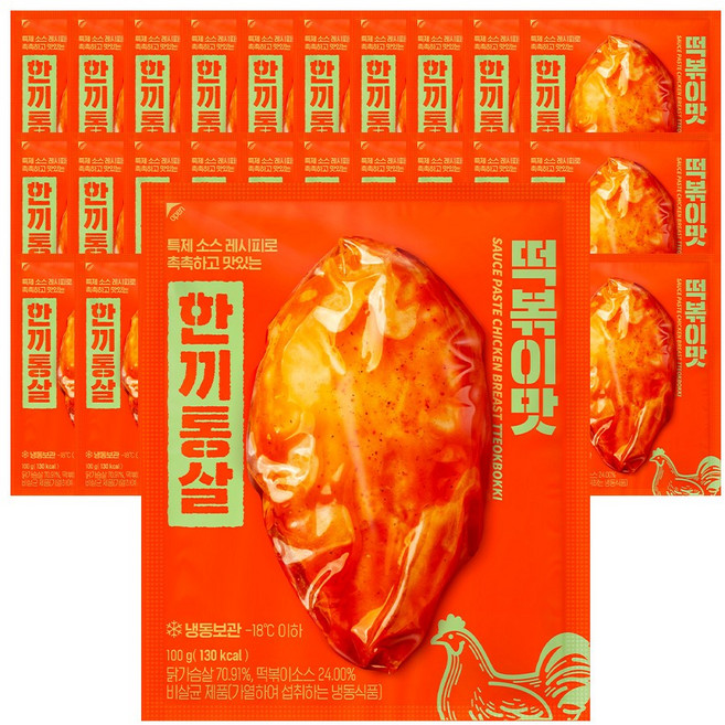 한끼통살 통살 닭가슴살 떡볶이맛 30개입, 30개, 100g