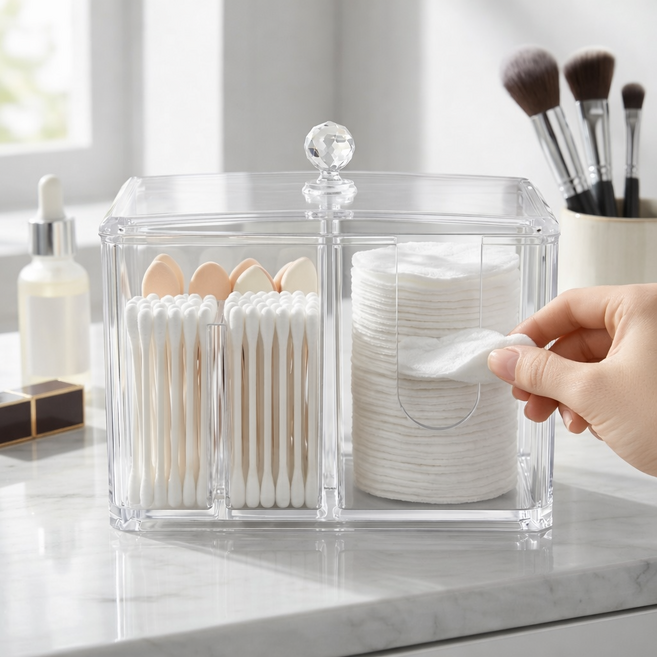 블루온정 위생보관 화장솜 케이스, 1개