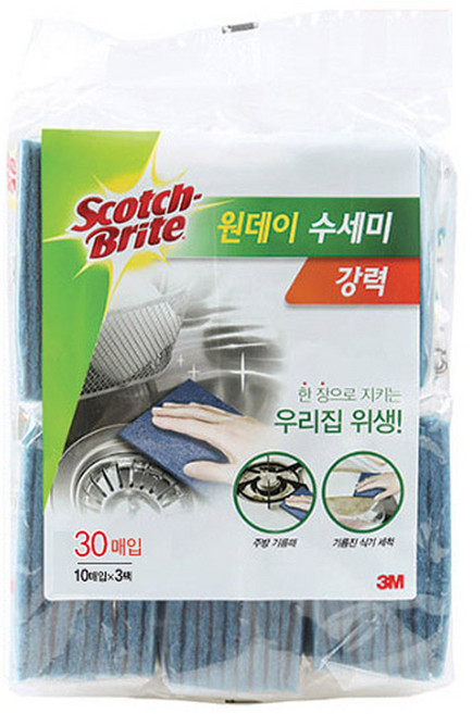 스카치브라이트 원데이 강력 수세미, 30개입, 1개