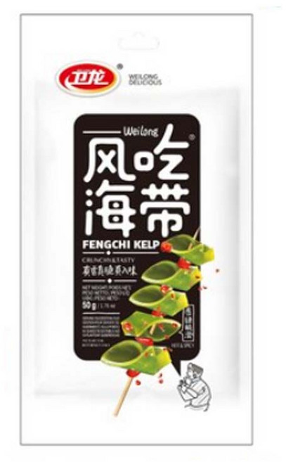 衛龍 魔芋爽 風吃海帶 (麻辣/香辣/酸辣) 盒裝 台灣專版, 6個, 【袋裝】風吃海帶50g(6小包), 8.3g