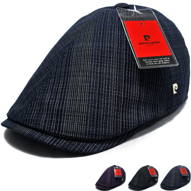 피에르가르뎅 자가드 스트라이프 헌팅캡 베레모 여름 모자-CAP260244