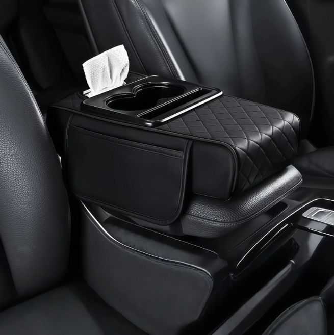 라온샵 자동차 콘솔 쿠션 차량용 팔받침, 블랙, 1개