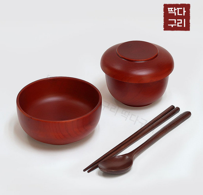 딱다구리 물푸레제기 밥그릇+뚜껑+국그릇+수저 5종세트, 반상기 5종세트, 1개