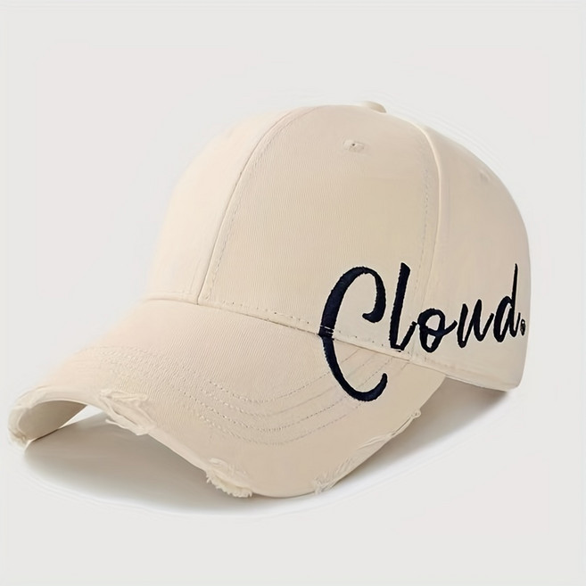여성용 감각적인 캐주얼 스타일 필기체 자수 야구 모자