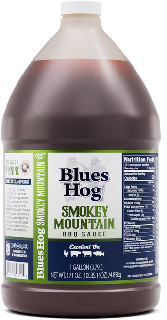 Blues Hog Smokey Mountain Barbequ Blues Hog Smokey Mountain Barbeque Sauce Natural Hickory Smoke BB, 3.63kg, 1개, 128 oz (Pack of 1)